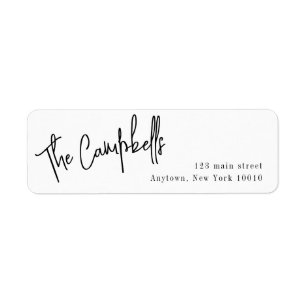 Étiquette d'adresse de retour simple à grande impr