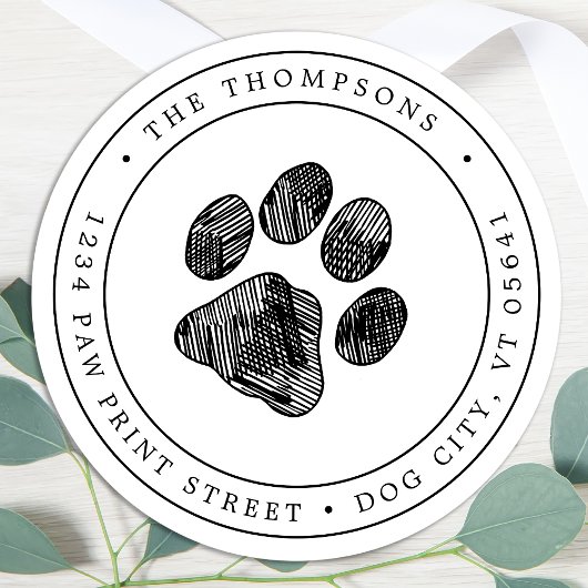 Étiquette d'adresse de retour simple Empreinte de 