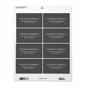 Étiquette d'adresse de retour simple en gris clair (Feuille entière)