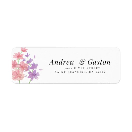 Étiquette d'adresse de retour simple et élégant (Devant)