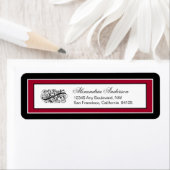 Étiquette d'adresse de retour simple et élégante ( (En situation)