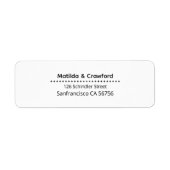 Étiquette d'adresse de retour simple et simple (Devant)