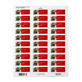Étiquette d'adresse de retour simple moderne rouge (Feuille entière)