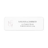 Étiquette d'adresse de retour simple Monogramme (Devant)