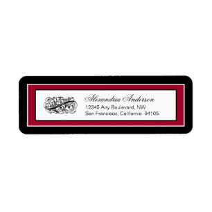Étiquette d'adresse de retour simple (noir/rouge)