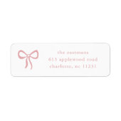 Étiquette d'adresse de retour Simple Rose Bébé (Devant)
