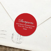 Étiquette d'adresse de retour simple rouge