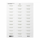 Étiquette d'adresse de retour simple vert olive et (Feuille entière)