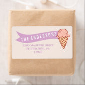 ÉTIQUETTE D'ADRESSE DE RETOUR SOCIALE DE CRÈME DE  (En situation)