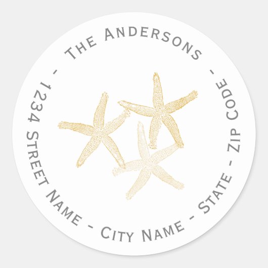 Étiquette d'adresse de retour Starfish (Devant)
