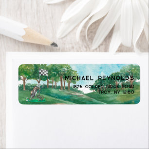 Étiquette d'adresse de retour sur le thème du golf