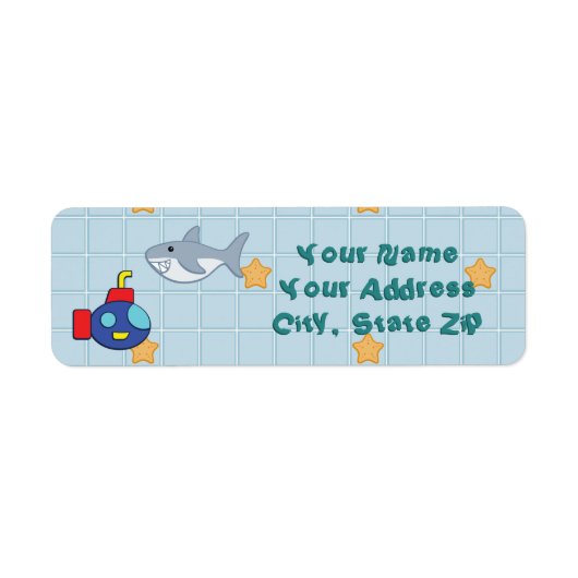 Étiquette d'adresse de retour Thème Bain (Devant)
