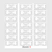 Étiquette d'adresse de retour transparente Script (Feuille)