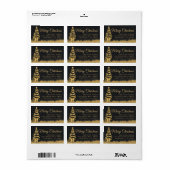 Étiquette d'adresse de retour Tree Gold Joyeuses F (Feuille entière)