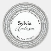 Étiquette d'adresse de retour triple joaillé de lu (Devant)