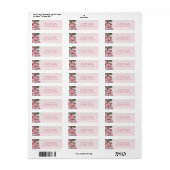 Étiquette d'adresse de retour tropical rose (Feuille entière)