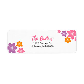 Étiquette d'adresse de retour tropicale