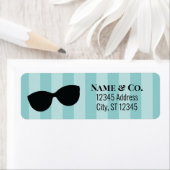 Étiquette d'adresse de retour turquoise bleu et no (En situation)