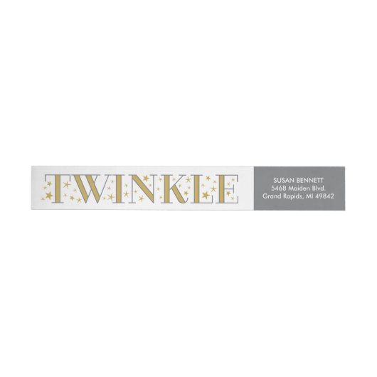 Étiquette d'adresse de retour Twinkle Gold Star Ba (Individuel)