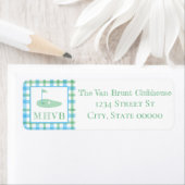 Étiquette d'adresse de retour unique de trou (En situation)