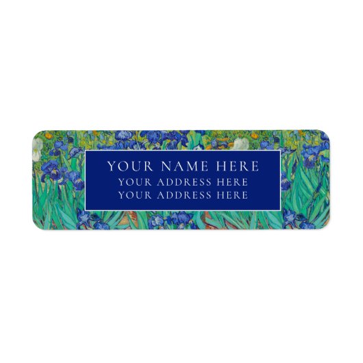 ÉTIQUETTE D'ADRESSE DE RETOUR VAN GOGH "IRISES" (Devant)