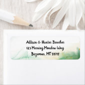 Étiquette d'adresse de retour vert de printemps (En situation)