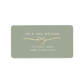 Étiquette d'adresse de retour vert sauge minimal (Devant)