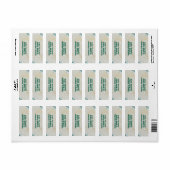 Étiquette d'adresse de retour Vert Sauge & Or Euca (Feuille entière)