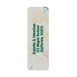 Étiquette d'adresse de retour Vert Sauge & Or Euca
