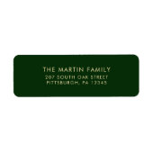 Étiquette d'adresse de retour verte classique (Devant)