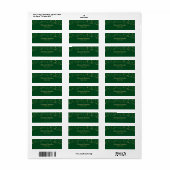 Étiquette d'adresse de retour verte confetti or fe (Feuille entière)