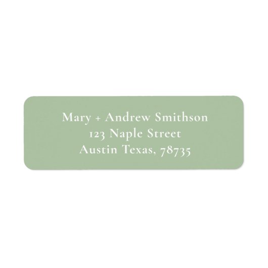 Étiquette d'adresse de retour verte et blanche (Devant)