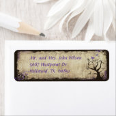 Étiquette d'adresse de retour Vintage papillon pou (En situation)