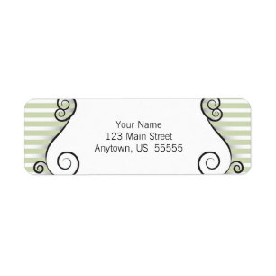 Étiquette d'adresse de retour vintage Willow Green