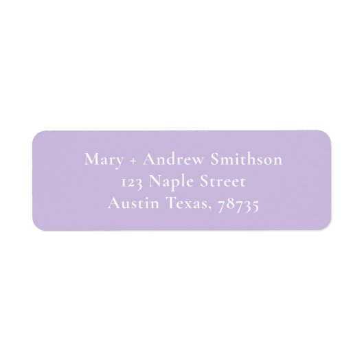 Étiquette d'adresse de retour violet (Devant)