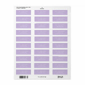Étiquette d'adresse de retour violet (Feuille entière)