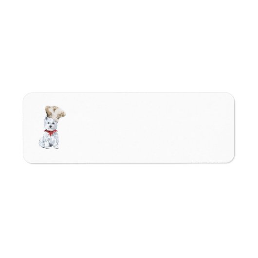 Étiquette d'adresse de retour Westie Chef (Devant)