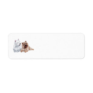 Étiquette d'adresse de retour Westie et Cairn