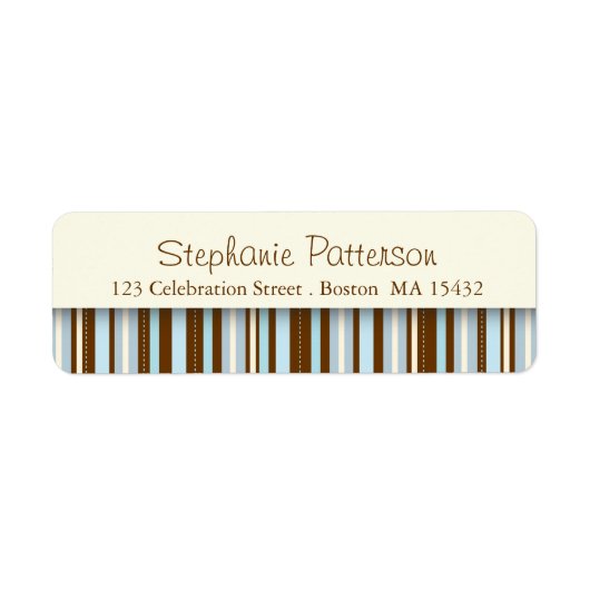 Étiquette d'adresse de retour Whimsical Bleu Strip (Devant)