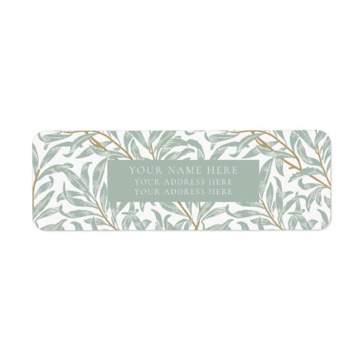 ÉTIQUETTE D'ADRESSE DE RETOUR : WILLIAM MORRIS (Devant)