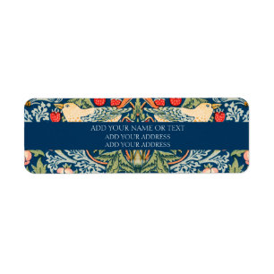 ÉTIQUETTE D'ADRESSE DE RETOUR : WILLIAM MORRIS
