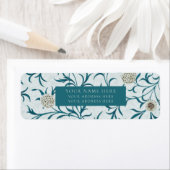 ÉTIQUETTE D'ADRESSE DE RETOUR : WILLIAM MORRIS : F (En situation)