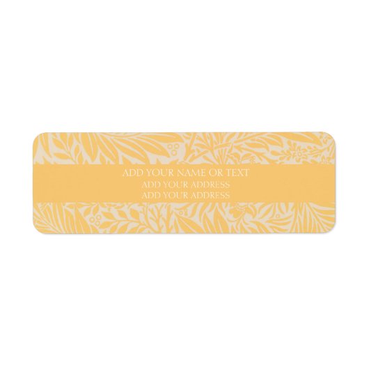 ÉTIQUETTE D'ADRESSE DE RETOUR : WILLIAM MORRIS : L (Devant)