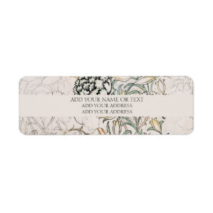 ÉTIQUETTE D'ADRESSE DE RETOUR : WILLIAM MORRIS WIL