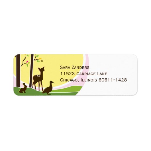 Étiquette d'adresse de retour Woodland (Devant)