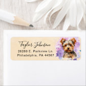 Étiquette d'adresse de retour Yorkshire Terrier (En situation)