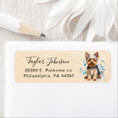 Étiquette d'adresse de retour Yorkshire Terrier (En situation)