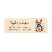 Étiquette d'adresse de retour Yorkshire Terrier (Devant)