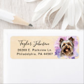 Étiquette d'adresse de retour Yorkshire Terrier (En situation)