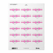 Étiquette d'adresse de retour Zèbre Rose Chaud (Feuille entière)